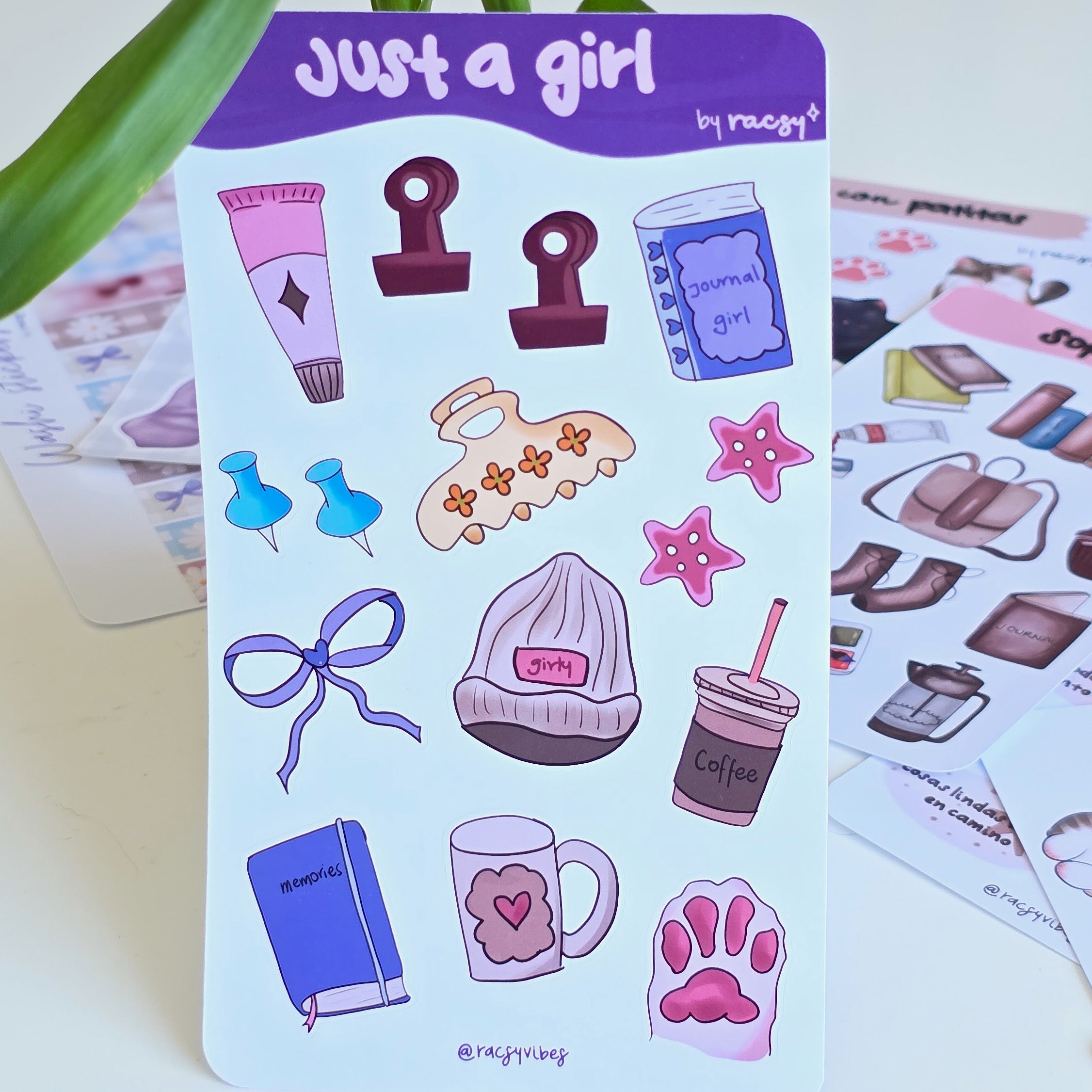Hojita de stickers Just a girl