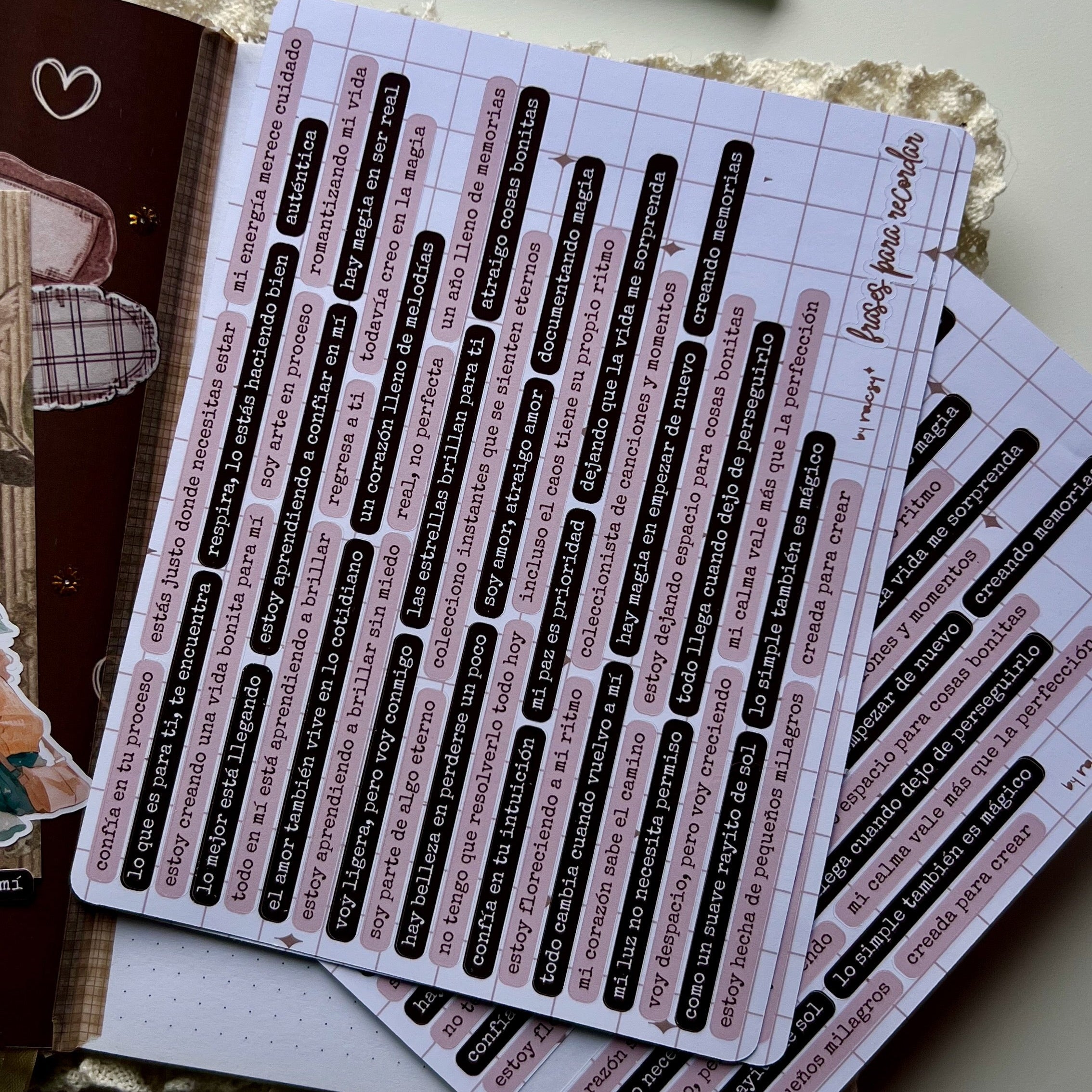 Frases para el alma – Hojita de stickers