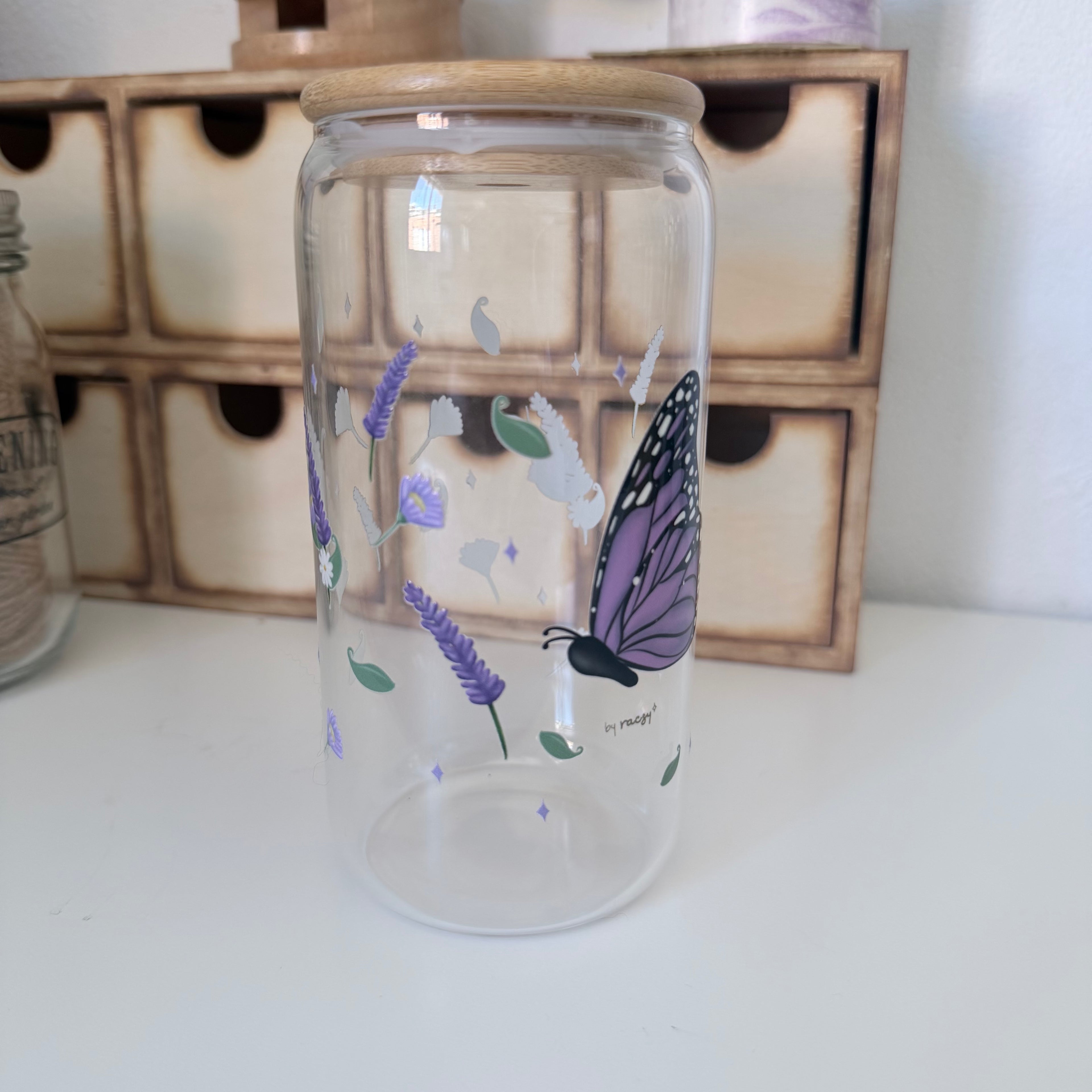 Vaso de Vidrio – Mariposa