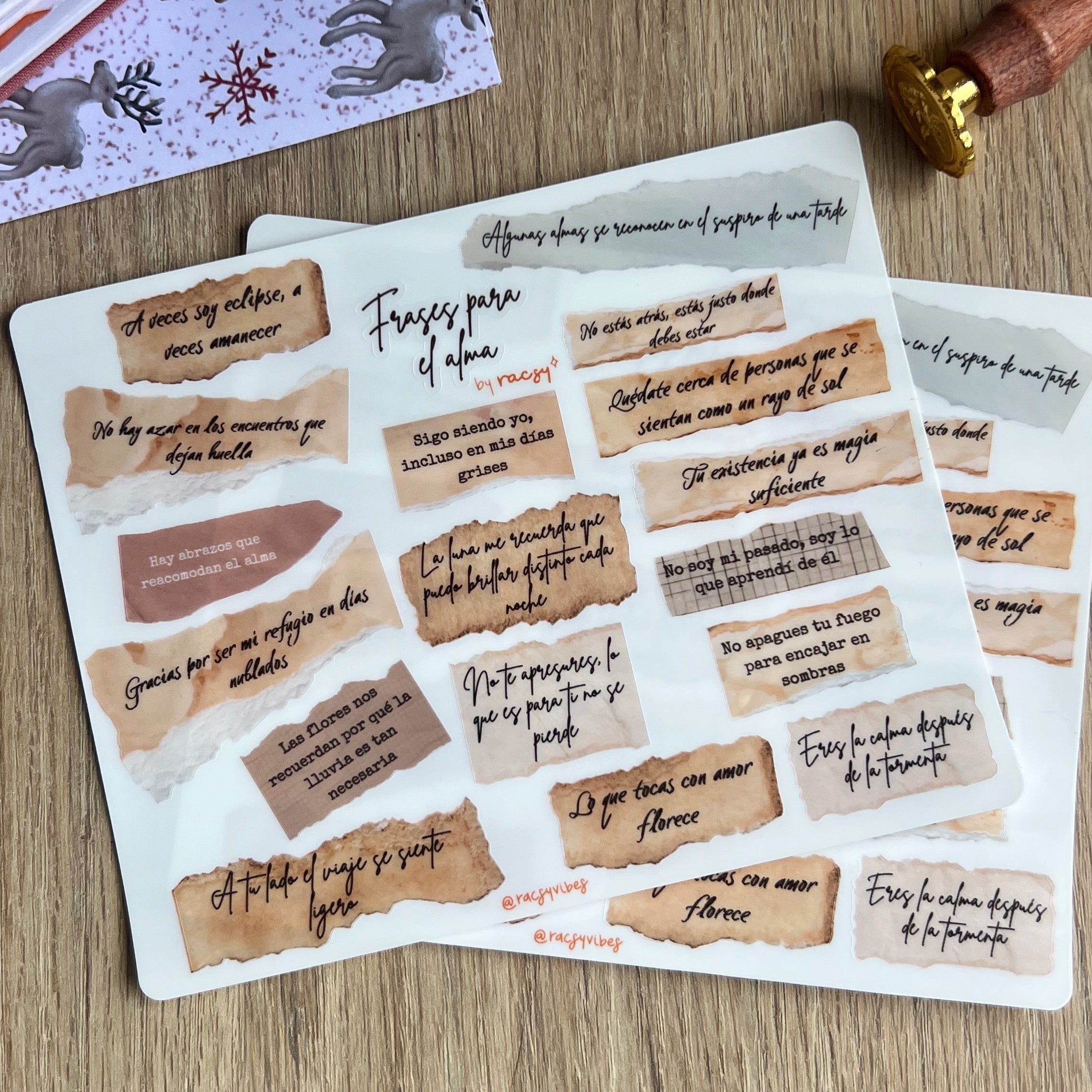Frases para el alma – Hojita de Stickers Vinilo Transparente