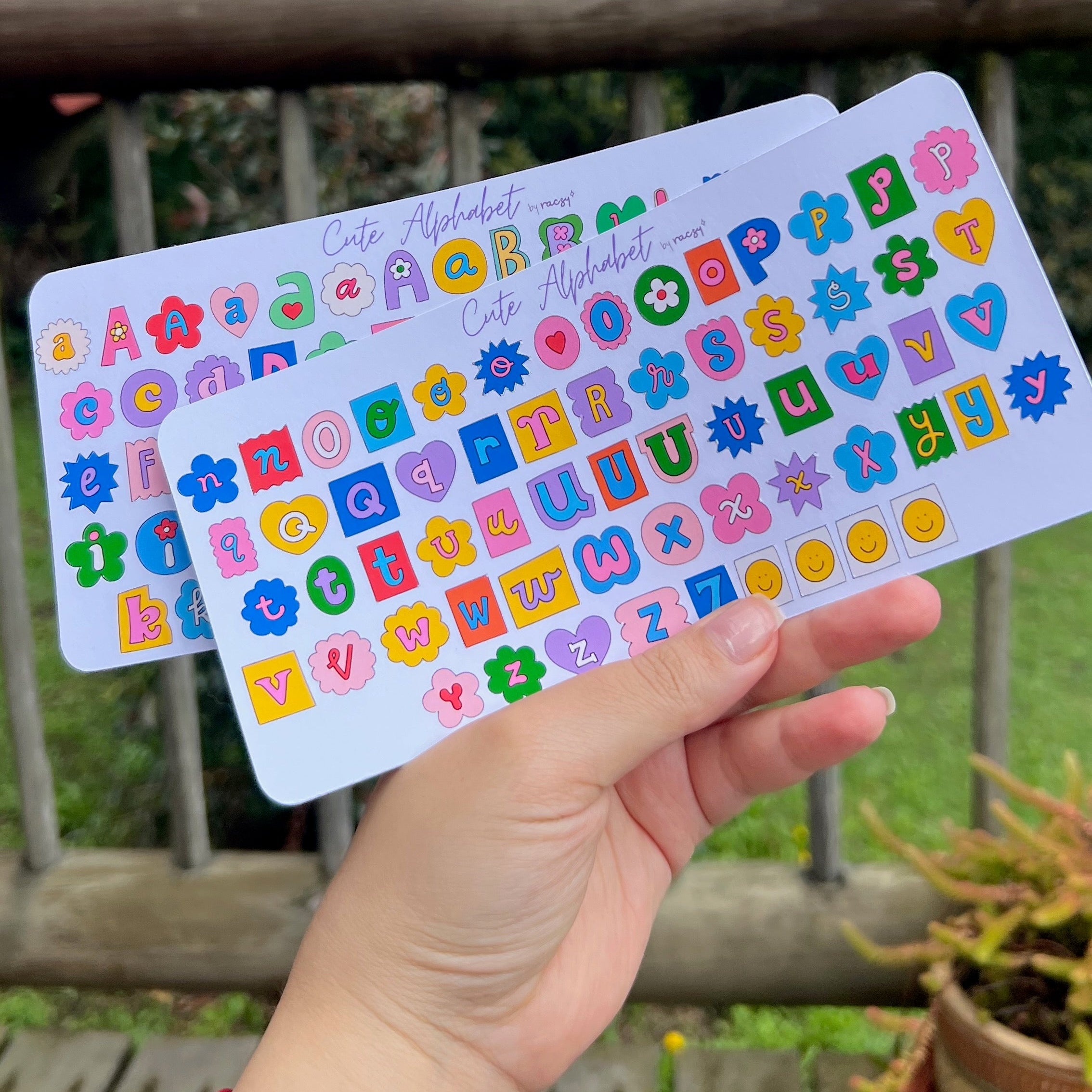 Hojita de stickers Alfabeto cute