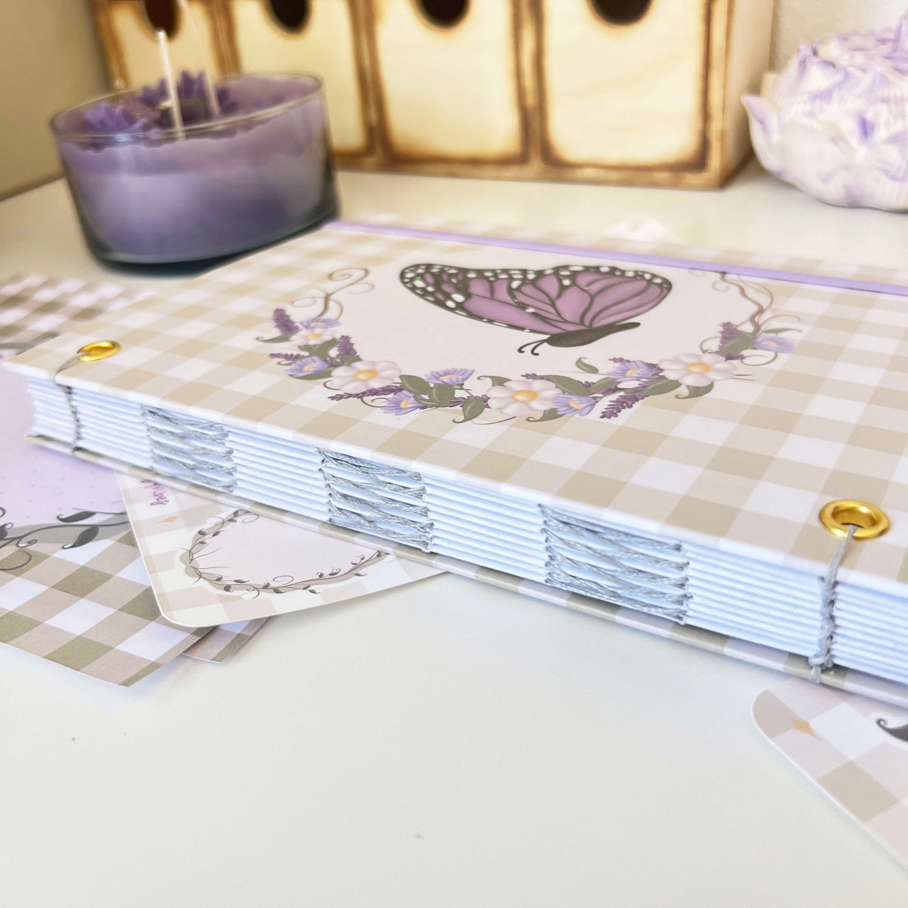 Journal Cosido – Mariposa Lila